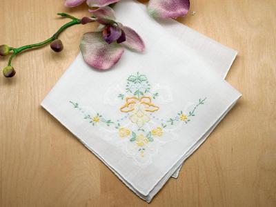 Set of 3 Sunny Daffodil Ladies Handkerchief