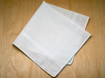 Set of 3 White Thin Satin Stripes Ladies Handkerchiefs