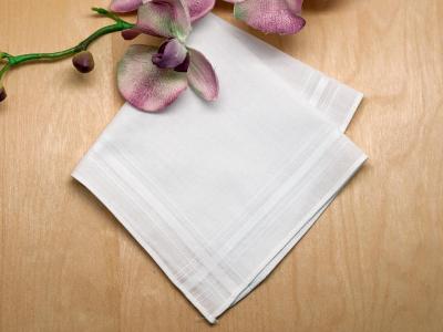 Set of 3 White Stripes Ladies Handkerchiefs