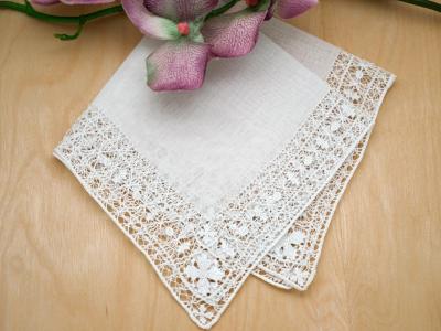 Intricate Venetian Drawnwork Lace Wedding Handkerchief