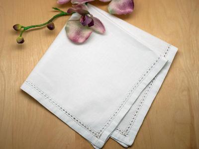 Simple Linen Drawnwork Wedding Bridal Handkerchief