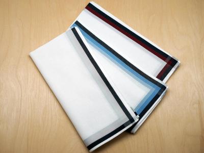 Set of 3 Mixed Color Band Mens Handkerchiefs