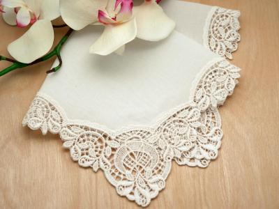 ladies white lace handkerchiefs