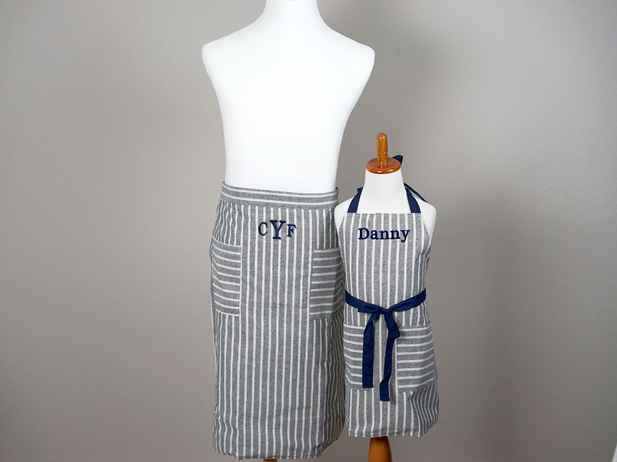 Father and Son Striped Chambray Apron Set