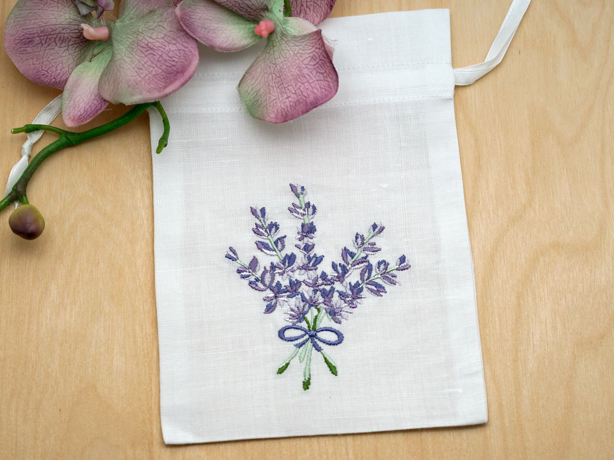 Set of 3 Hankie Favor Bags with Wild Lavender