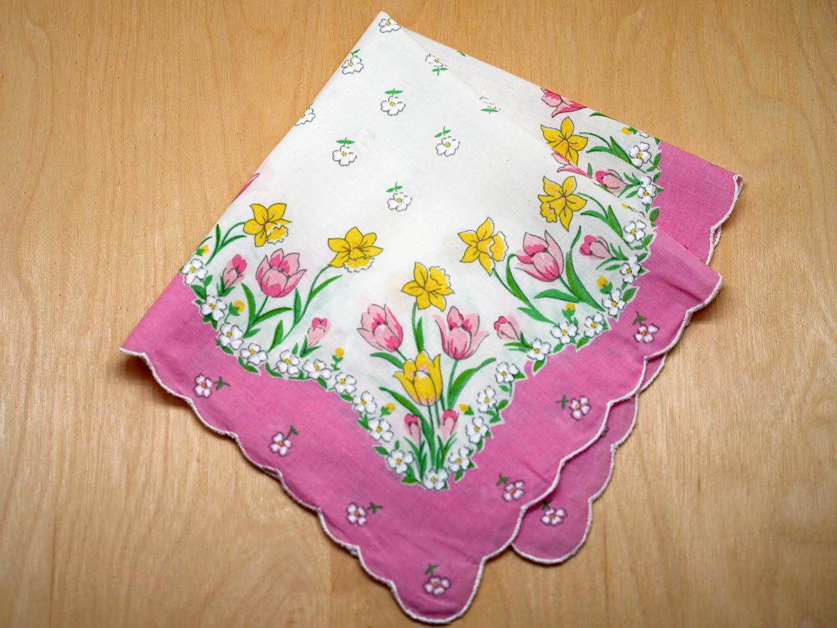 Vintage Spring Garden Floral Handkerchief