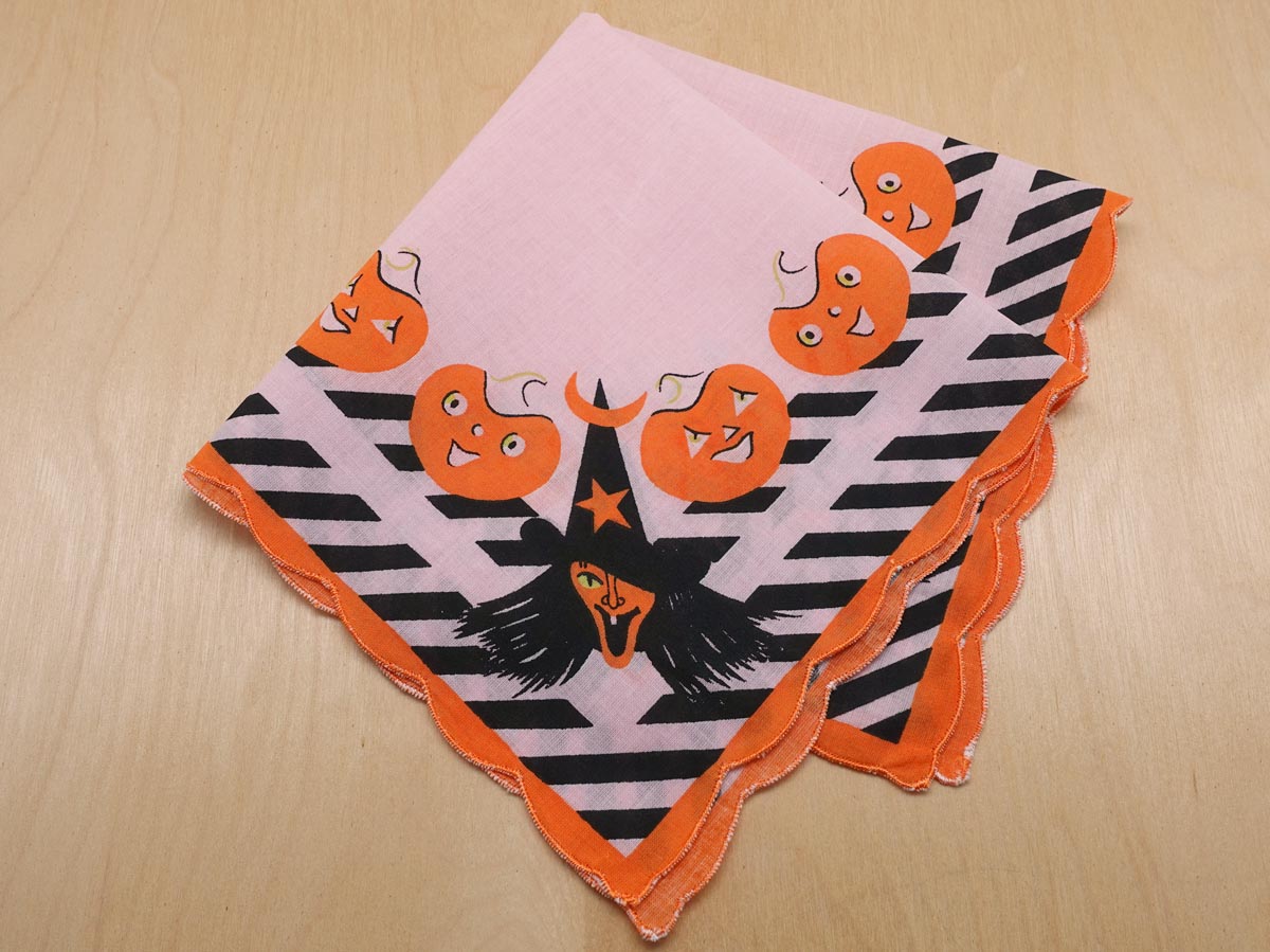 Vintage Inspired Halloween Witch Print Hankie