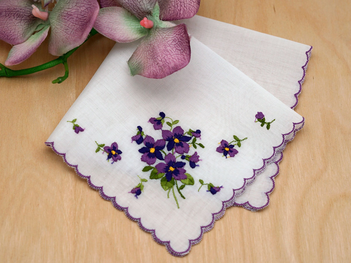 Swiss Violet Bridal Handkerchief