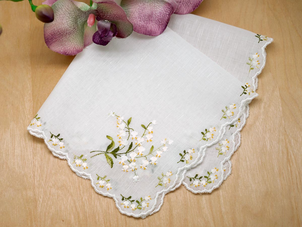 Swiss Lily of the Valley Cluster Ladies Handkerchief