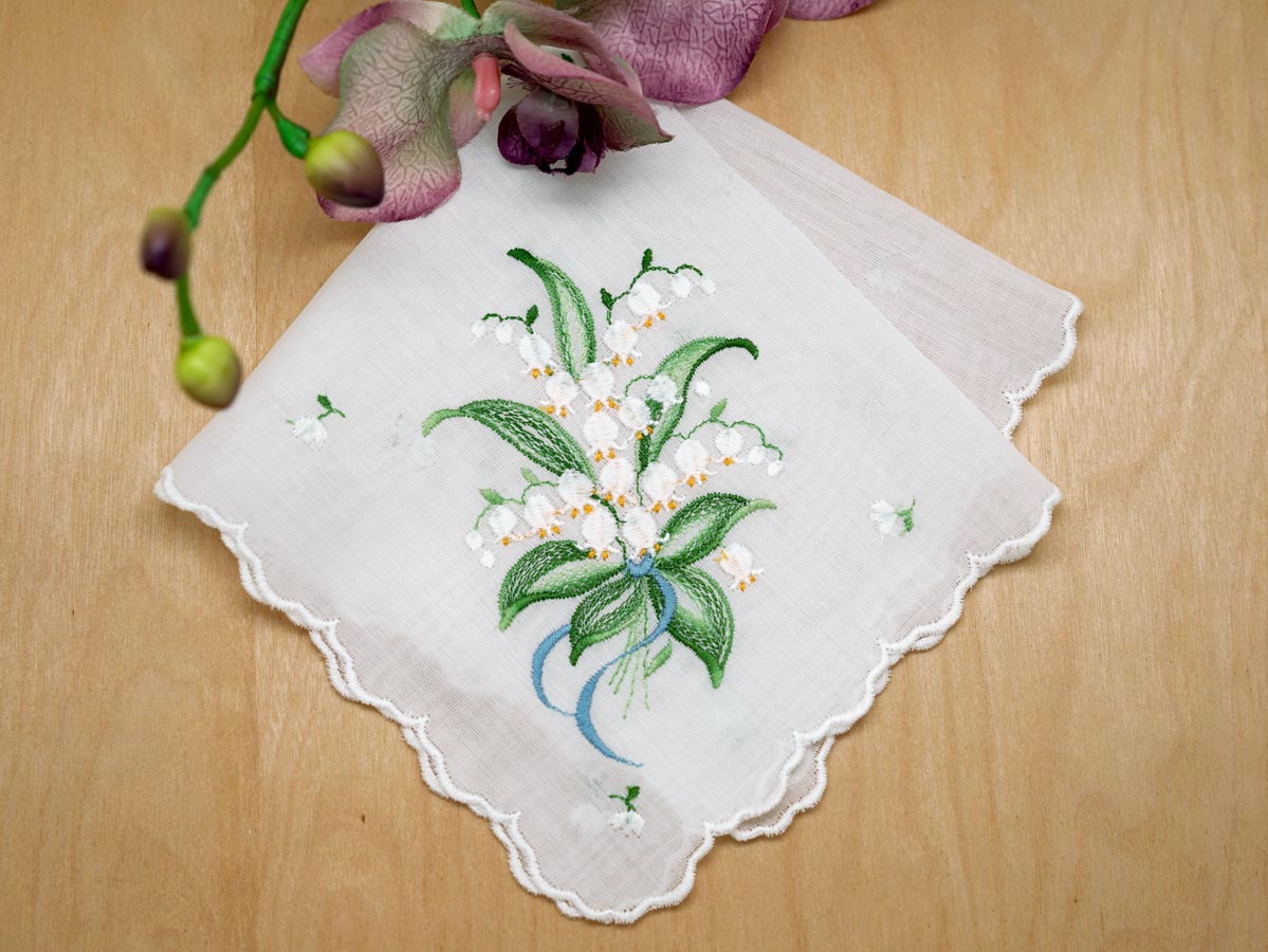 Swiss Buds of Lily of the Valley Handkerchief