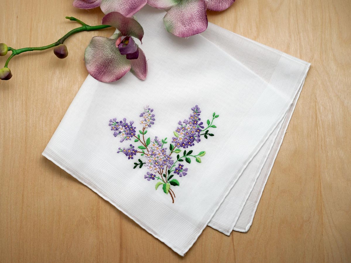 Heirloom Purple Wildflower Handkerchief