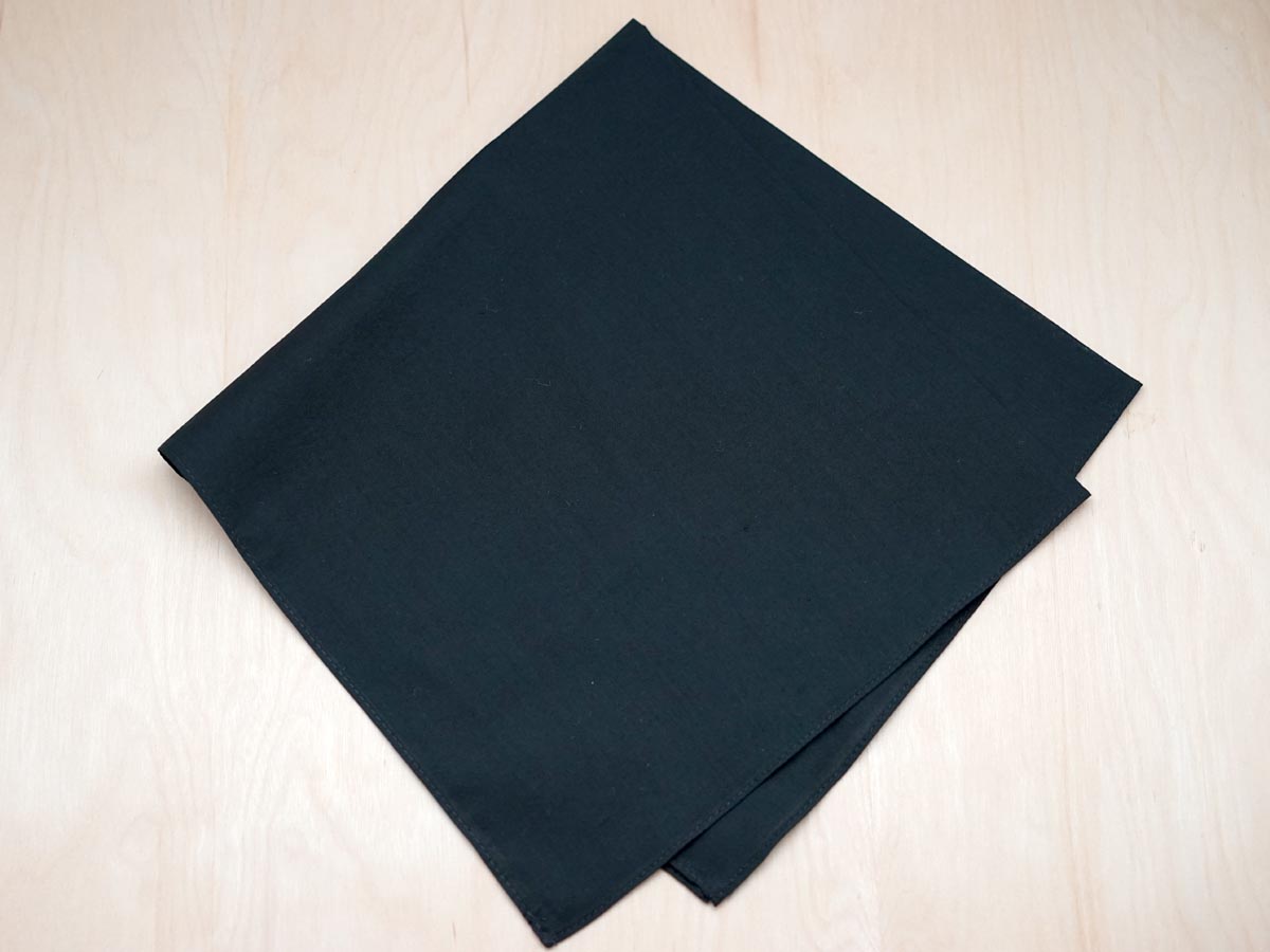 Set of 3 Black Cotton Men's Memorial Handkerchief