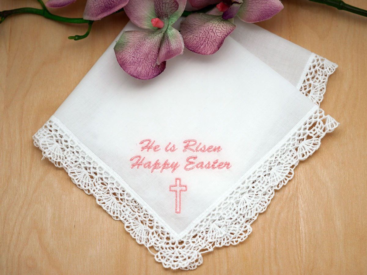 Personalized Up To 3 Lines Easter Ladies Hankie Font L