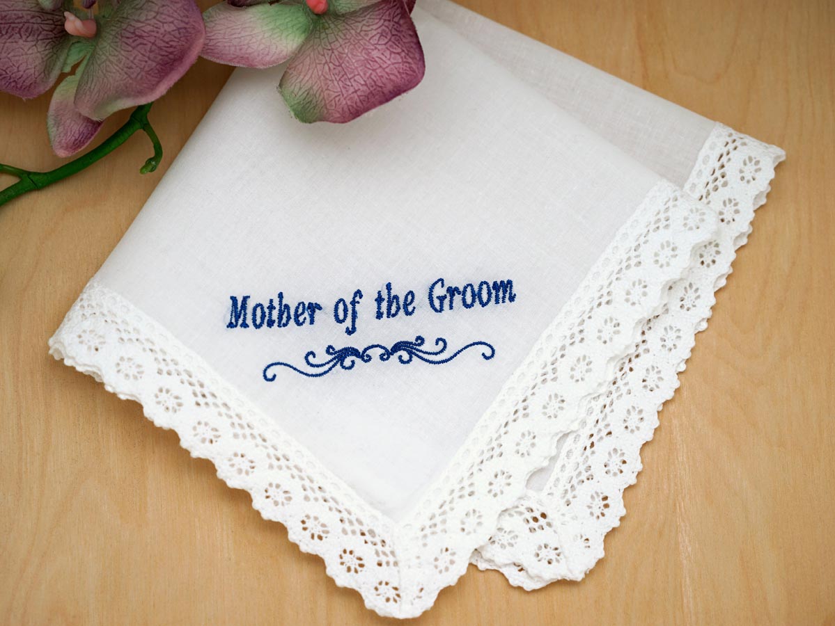 Mother of the Groom Personalized Handkerchief - Font I