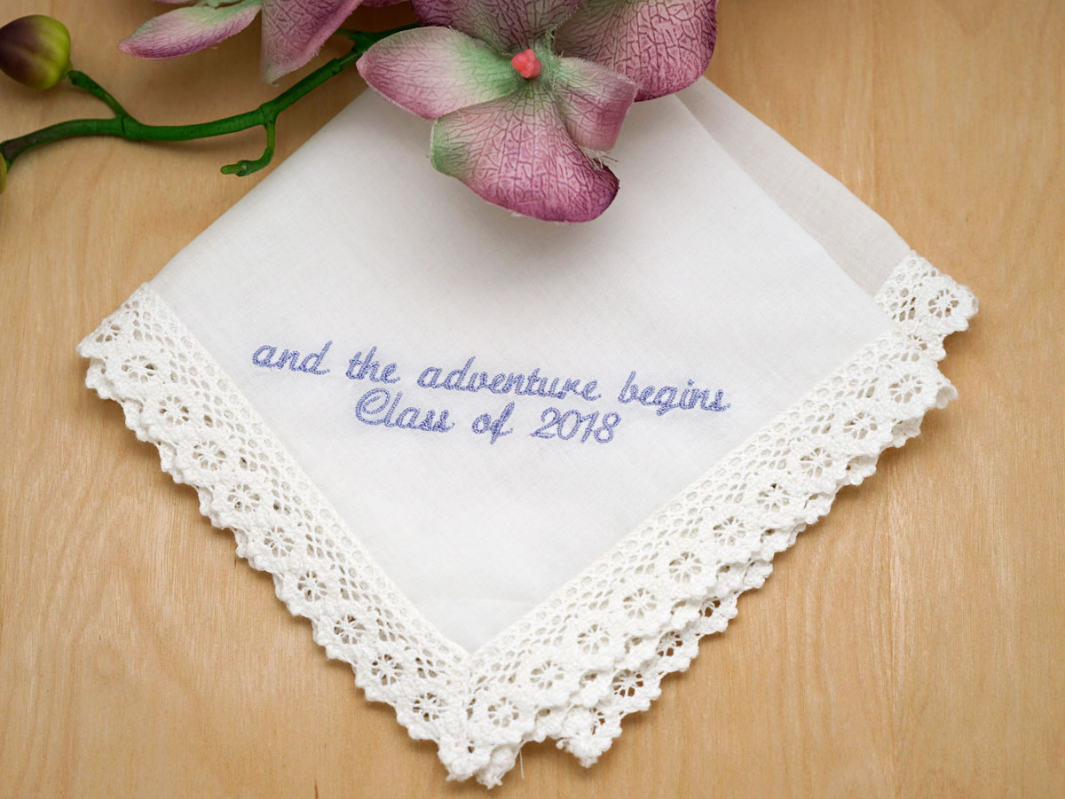 Personalized Up To 4 Lines Graduation Hankie - Font Q