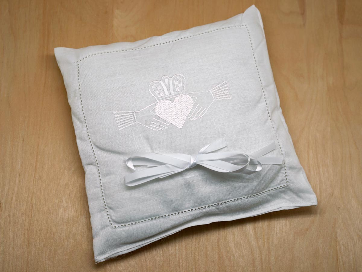 Irish Linen Claddagh Linen Ring Pillow