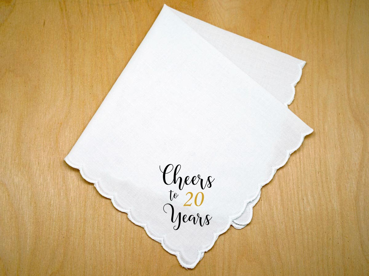 Cheers To # Years Customizable Anniversary Handkerchief