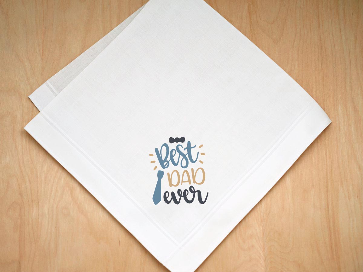 Distinguished Best Dad Print Handkerchief