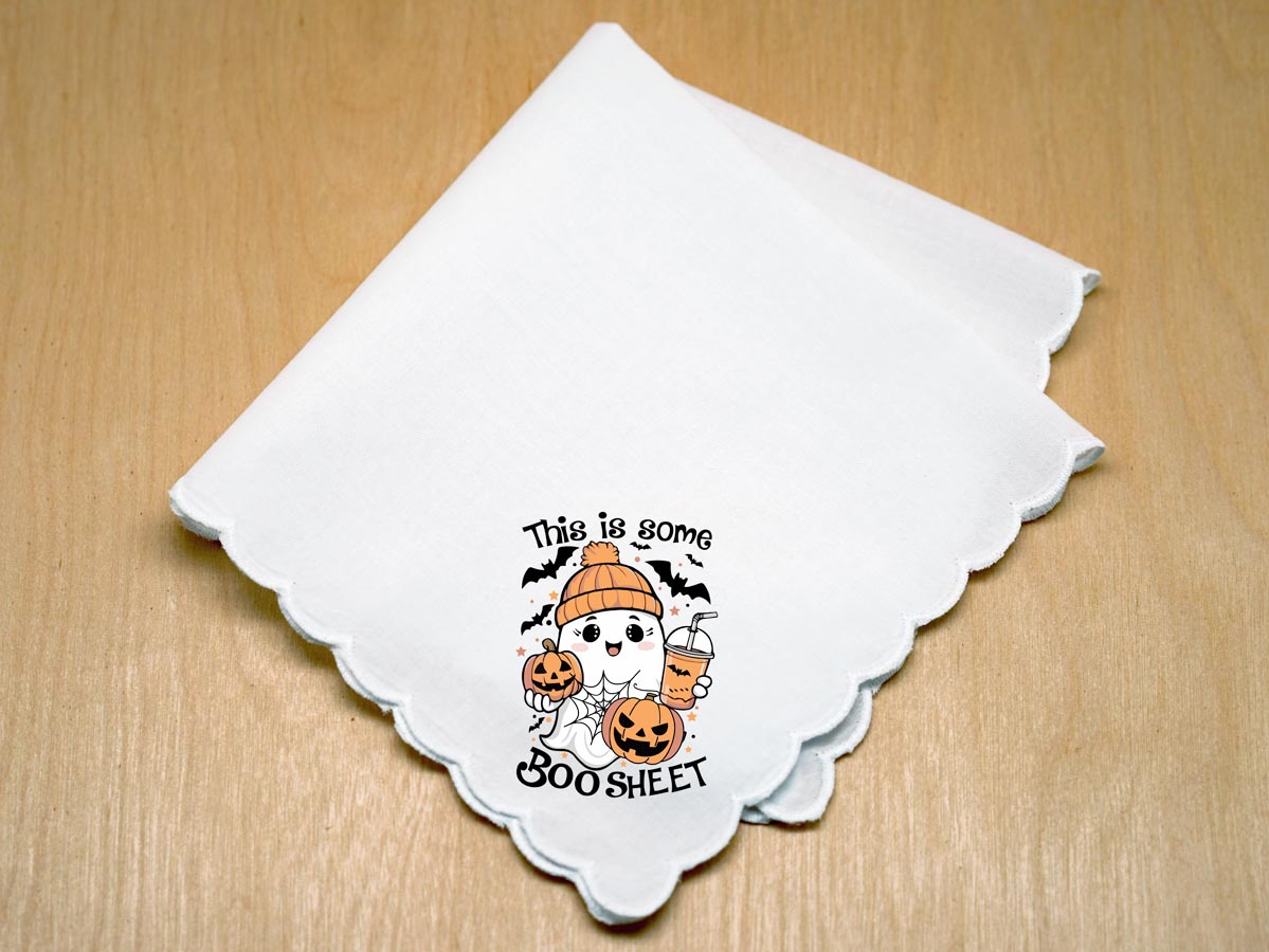 BOO Sheet Halloween Print Handkerchief