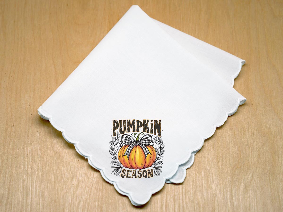 Rustic Pumpkin Season Print Handkerchief