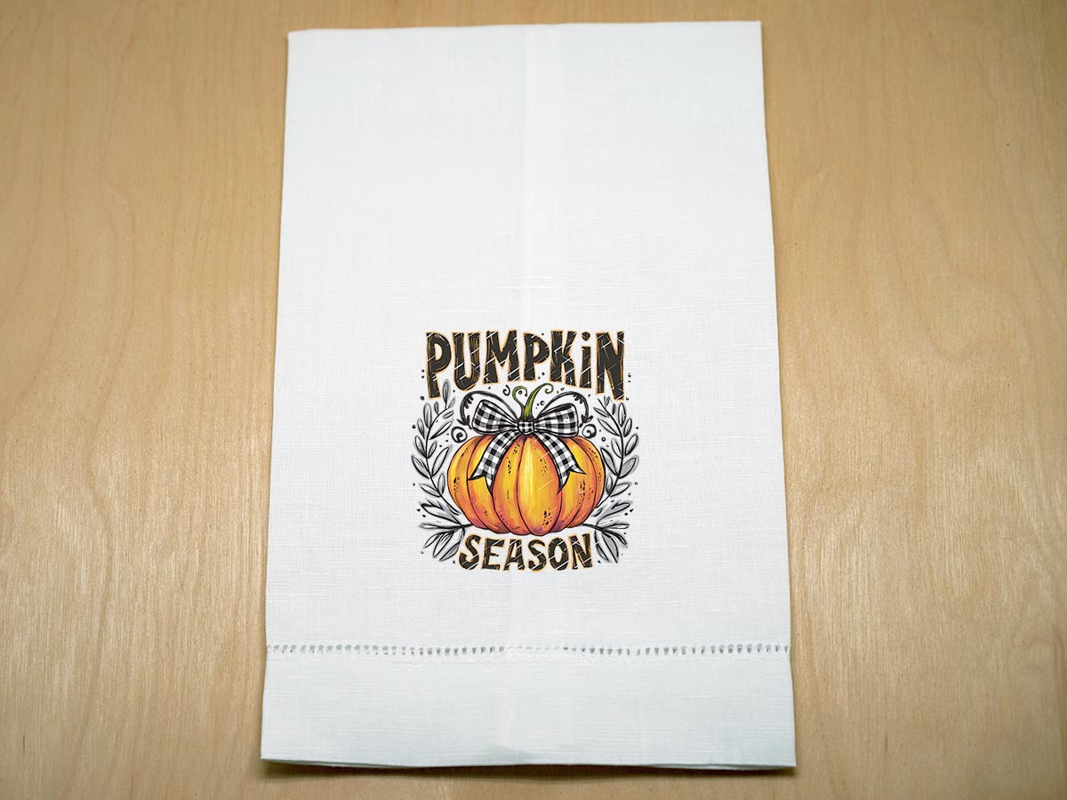 Pumpkin Season Linen Guest Hand Towel