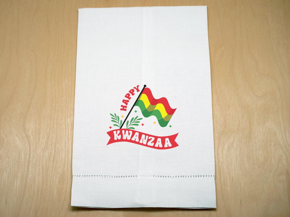 Kwanzaa Flag Linen Guest Towel