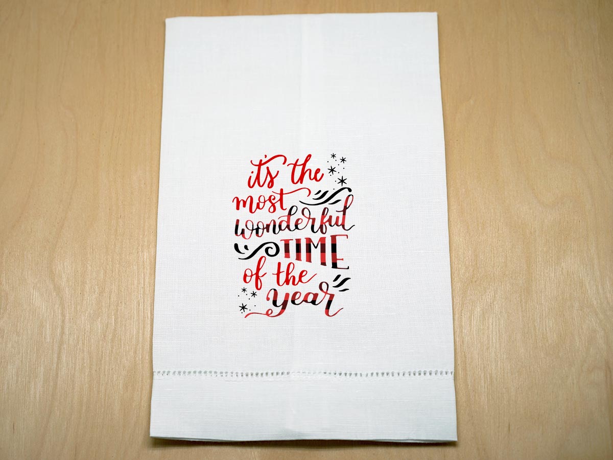 It's the Most Wonderful Time of the Year Christmas Linen Towel