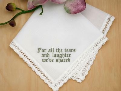 Personalized Sentiment Handkerchief w/ 4 Lines Font K