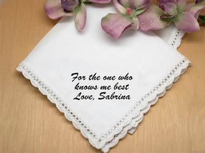 Personalized Thank You Handkerchief w/ 4 Lines Font L