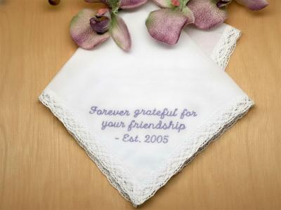 Personalized Friendship Handkerchief w/ 4 Lines Font ML