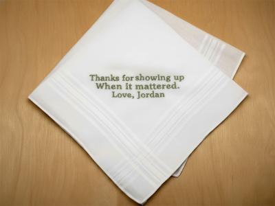 Personalized Thank You Mens Handkerchief w/ 4 Lines Font SV