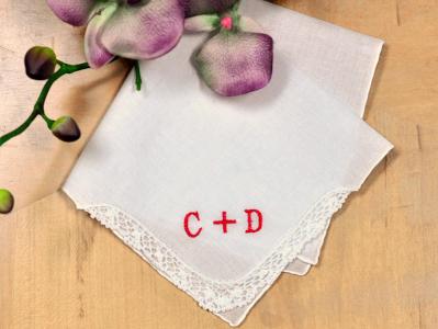 Valentines Day Ladies Handkerchief- Font R