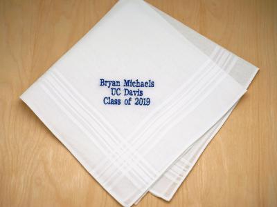 Personalized Up To 4 Lines Graduation Hankie Mens Font H