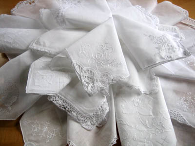 Vintage white clearance handkerchiefs