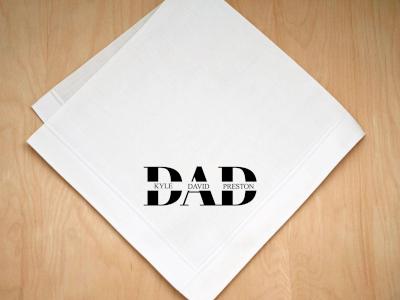 Custom Print Fathers Love Handkerchief w/ Children Names