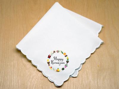 Happy Kwanzaa Wreath Print Handkerchief