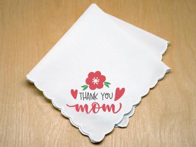 Thank You Mom Floral Print Handkerchief