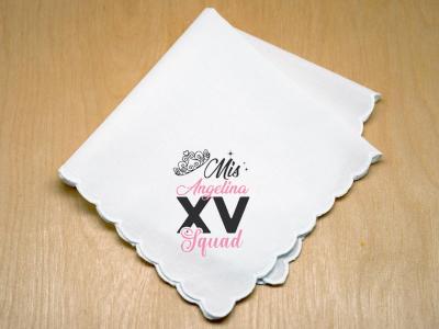 Pink & Black Quinceañera Squad Custom Print Handkerchief  Pink & Black Quinceañera Squad Custom Print Handkerchief
