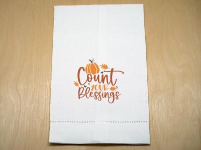 Count Your Blessings Printed Linen Guest Towel