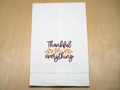 Thankful for Everything Printed Linen Tea Towel