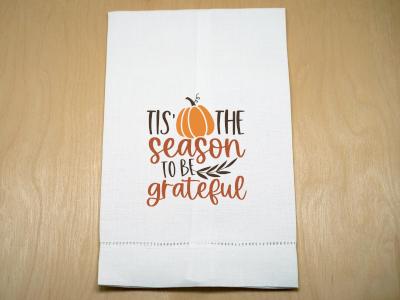 Tis the Season to Be Grateful Linen Hand Towel