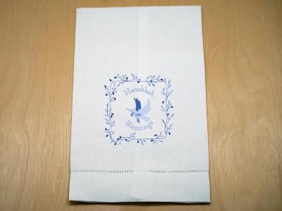 Blessings of Hanukkah Linen Guest Towel