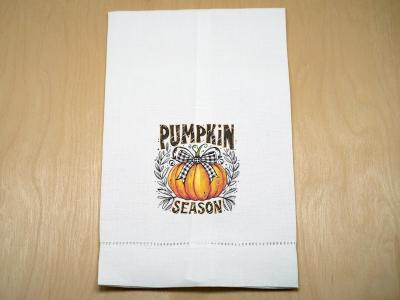 Pumpkin Season Linen Guest Hand Towel