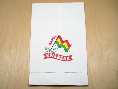 Kwanzaa Flag Linen Guest Towel