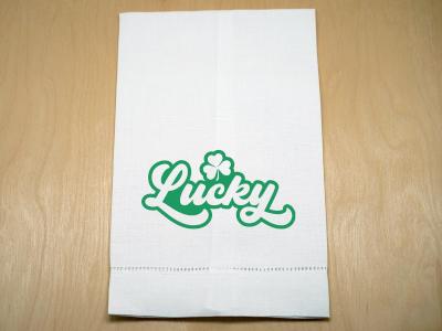 St Patrick Day Lucky Shamrock Guest Hand Towel