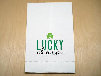 St Patrick Day Lucky Charm Guest Hand Towel