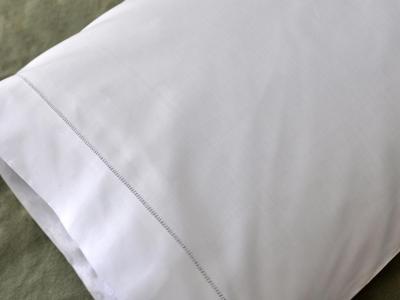 Pair of White Cotton Hemstitched Edge Pillowcases