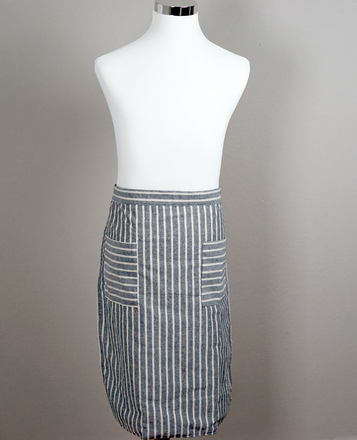 Adult Chambray Striped Half Bistro Striped Apron