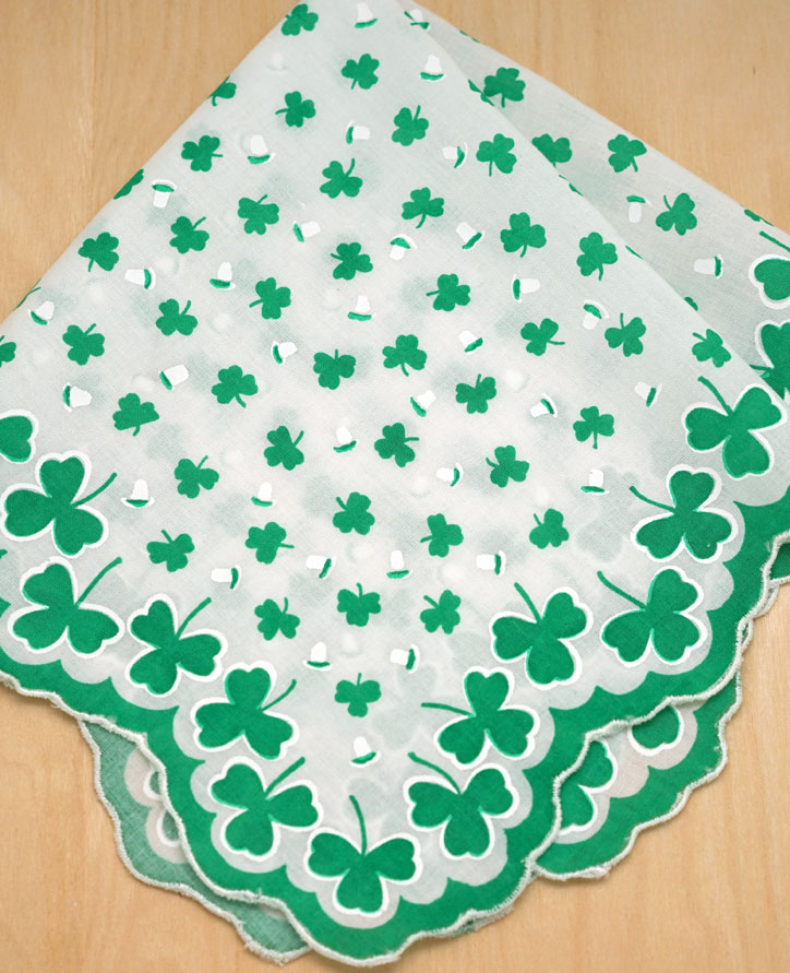 Vintage Inspired Lucky Irish Print Hankie