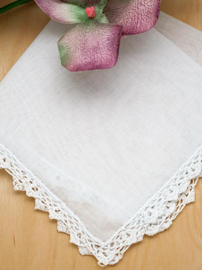 Set of 3 Triangle Crochet Lace Wedding Handkerchiefs